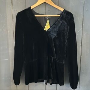 J. Crew Black Velvet Top